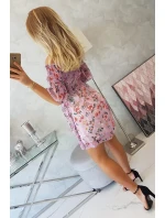 Španělské šaty s květinovým motivem fialové