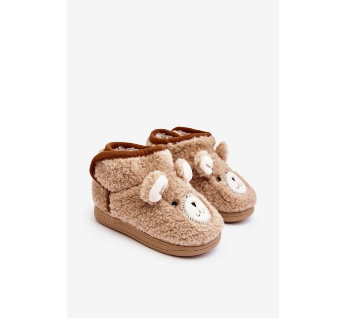 Dětské pantofle s medvídkem hnědé model 21641168 - Boto