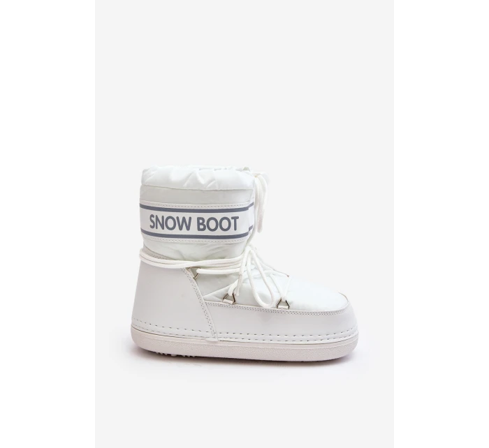 Dámské vázané sněhové boty bílé model 21642432 - Boto