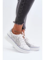 Dámské tenisky na platformě z bílé kůže model 21656159 - EVENTO Dámské tenisky na platformě z bílé kůže model 21656159 - EVENTO