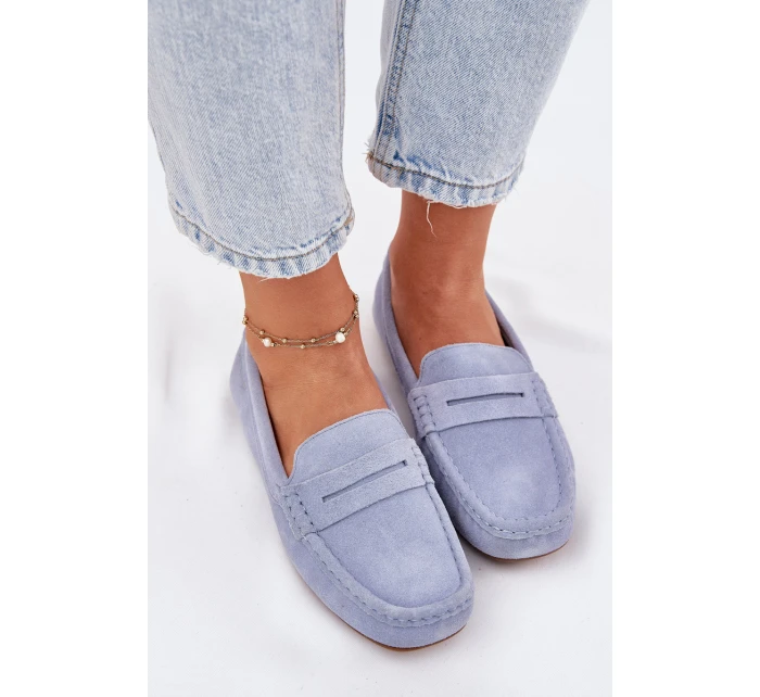 Semišové Dámské Mokasíny Big Star model 21693799 Modré - Big Star Shoes Semišové Dámské Mokasíny Big Star model 21693799 Modré - Big Star Shoes