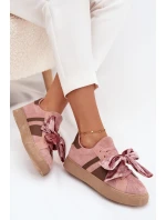 Dámské tenisky s mašlí růžové model 21710139 - Boto Dámské tenisky s mašlí růžové model 21710139 - Boto