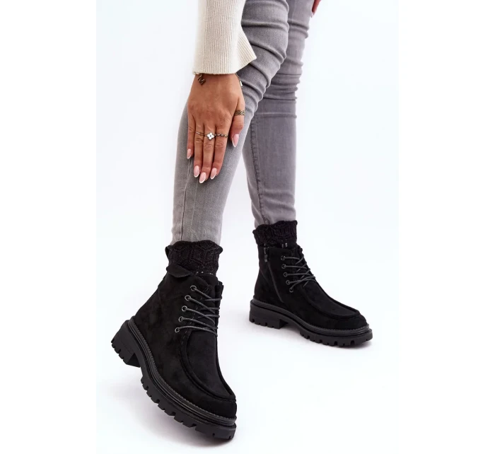 Dámské kotníkové boty se zipem černé Apolosi