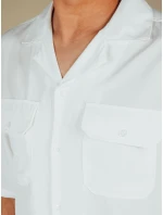 Pánská bílá košile s krátkým rukávem FashionStreet KX1086 Pánská bílá košile s krátkým rukávem FashionStreet KX1086