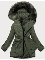 Teplá dámská zimní bunda oboustranná khaki (w610) Teplá dámská zimní bunda oboustranná khaki (w610)
