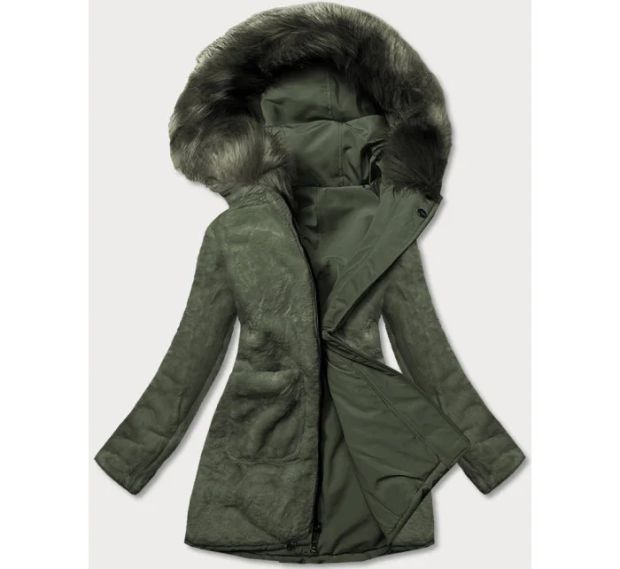 CIEPŁA KURTKA ZIMOWA DAMSKA DWUSTRONNA KHAKI model 21243792 - MHM
