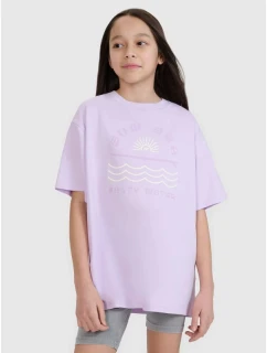 Dívčí tričko oversize s potiskem 4F 4FJWSS25TTSHF1870-52S