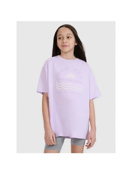 Dívčí tričko oversize s potiskem model 21436043 - 4F Dívčí tričko oversize s potiskem model 21436043 - 4F