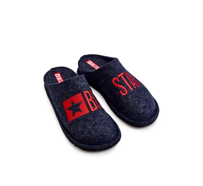 Klasické pánské pantofle Big Star model 21603100 Námořnická modré - Big Star Shoes Klasické pánské pantofle Big Star model 21603100 Námořnická modré - Big Star Shoes