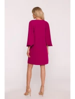 S426 Mini šaty s netopýřími rukávy - švestka S426 Mini šaty s netopýřími rukávy - švestka