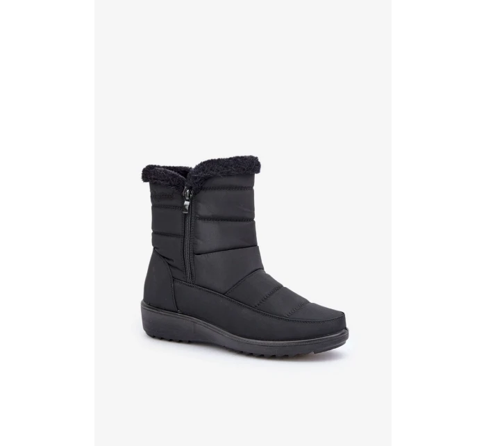 Dámské sněhule na zip s kožíškem černé Fiorittia Dámské sněhule na zip s kožíškem černé Fiorittia