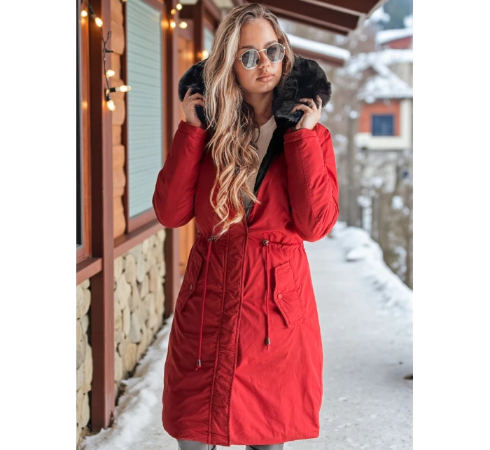 Dámská zimní bunda TRENDNEL s oboustrannou kapucí červená FashionStreet TY4588