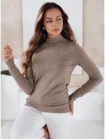 Dámský svetr s polovičním rolákem TARLENA beige FashionStreet MY2484