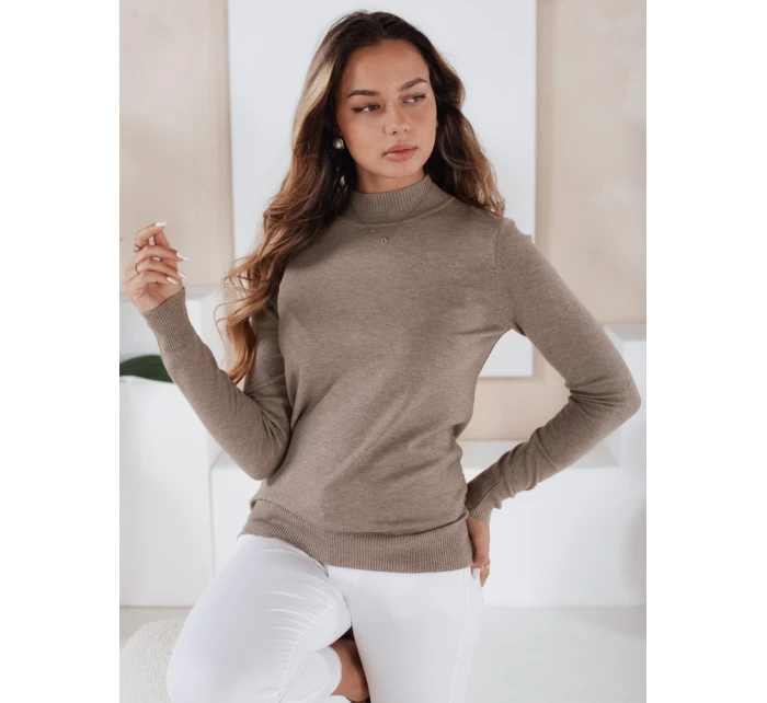 Dámský svetr s polovičním rolákem TARLENA beige FashionStreet MY2484
