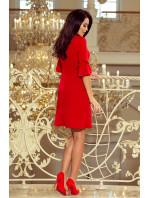 Červené dámské trapézové šaty s rozšířenými rukávy model 6703289 - numoco
