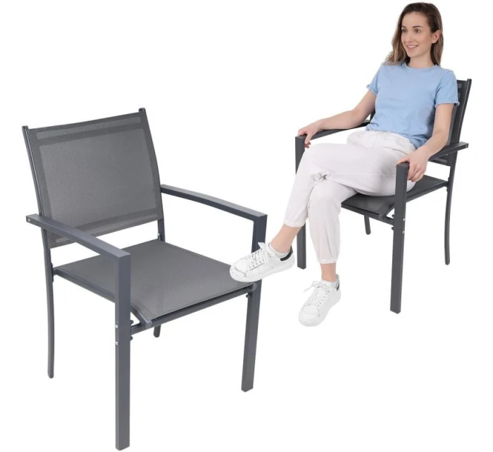 ZAHRADNÍ ŽIDLE 57X57X88CM TEXTLINE KPL.2KS