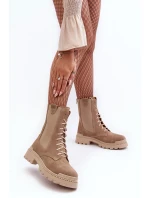 Dámské Vyšívané Kožené Boty Bežové Nicole 2836 Dámské Vyšívané Kožené Boty Bežové Nicole 2836