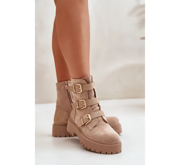 Zateplené dámské boty se béžové model 21670769 - Boto Zateplené dámské boty se béžové model 21670769 - Boto