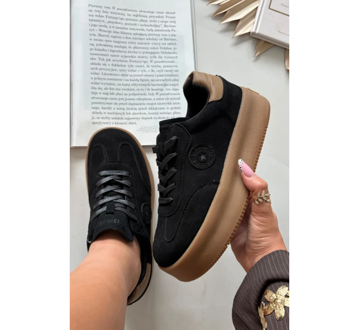 Dámské tenisky na platformě Big Star SS274761 Černé Dámské tenisky na platformě Big Star SS274761 Černé