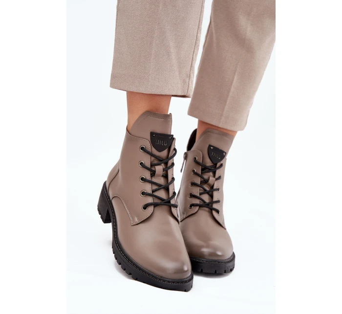 Dámské kotníkové boty na podpatku Vinceza – šedé Dámské kotníkové boty na podpatku Vinceza – šedé