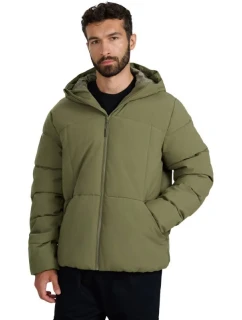 Pánská péřová bunda 4F M0710 khaki 4FWAW25TDJAM0710 43S pánské