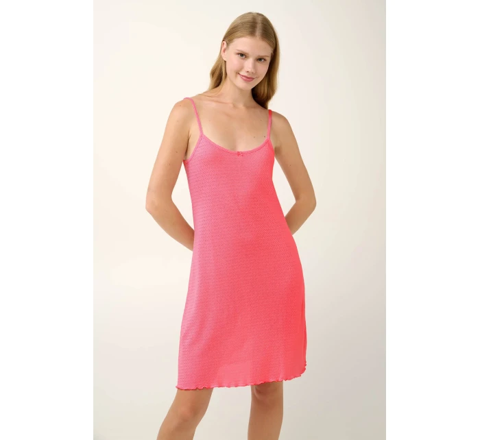 Vamp - Letní žakárová noční košile s ramínky 22902 - Vamp