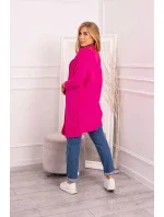 Svetr s netopýřími rukávy růžový neonový