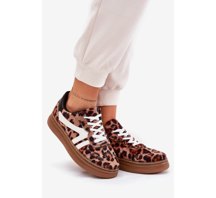 Dámské Tenisky Na Platformě Leopardí Hnědé model 21689733 - Boto Dámské Tenisky Na Platformě Leopardí Hnědé model 21689733 - Boto