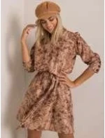 Šaty LK SK model 14832905 světle hnědá - FPrice Šaty LK SK model 14832905 světle hnědá - FPrice