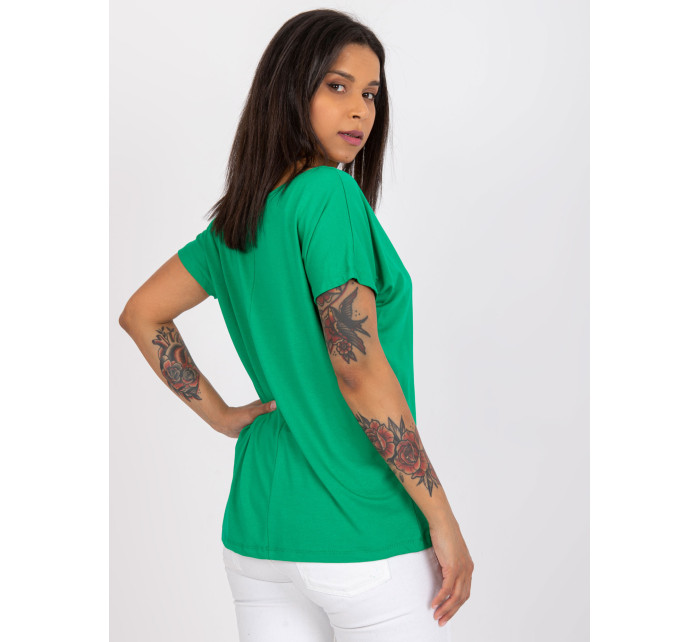 Tmavě zelené dámské tričko s krajkou Aileen