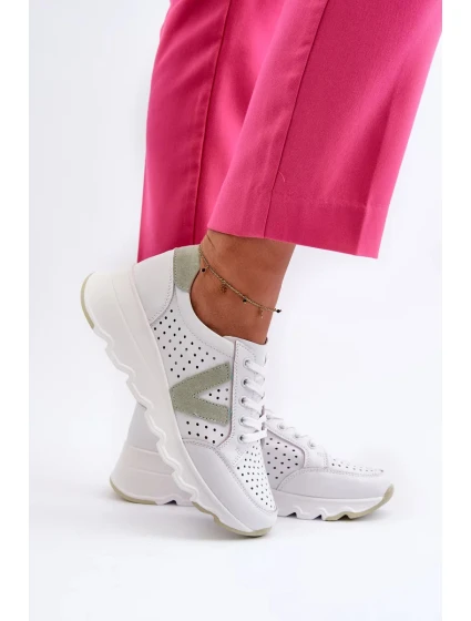 Dámské kožené lehké sportovní boty bílé Eleonori Dámské kožené lehké sportovní boty bílé Eleonori