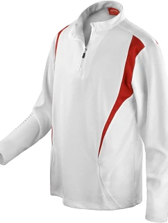 Spiro S 178X Tréninkový top s "1/4" zip s dlouhým rukávem 29.178X white/red/white