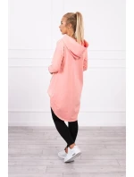 Mikina s dlouhými zády a kapucí meruňková Mikina s dlouhými zády a kapucí meruňková