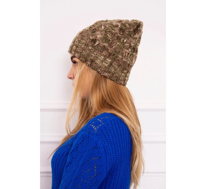 Fleecová čepice khaki model 18750849 - K-Fashion Fleecová čepice khaki model 18750849 - K-Fashion