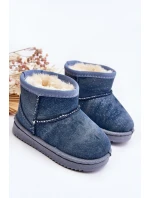 Dětské sněhule s brokátem Modré Sulinne Dětské sněhule s brokátem Modré Sulinne