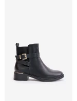 Dámské boty na nízkém podpatku eko kůže černé model 21674185 - Boto Dámské boty na nízkém podpatku eko kůže černé model 21674185 - Boto