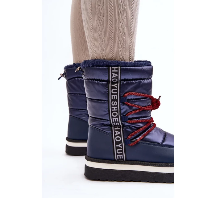 Dámské sněhule s tkaničkami, tmavě modrá Lilara Dámské sněhule s tkaničkami, tmavě modrá Lilara