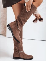 Dámské semišové hnědé kozačky Dstreet model 21993458 - FashionStreet