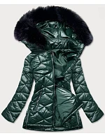 Dámská přechodná bunda plus size zelená (mm21-76) Dámská přechodná bunda plus size zelená (mm21-76)