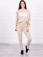 Sada s potiskem Queen béžová