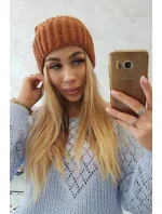 Čepice s Magda camel model 18751335 - K-Fashion Čepice s Magda camel model 18751335 - K-Fashion