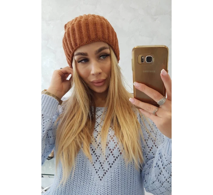 Čepice s Magda camel model 18751335 - K-Fashion Čepice s Magda camel model 18751335 - K-Fashion