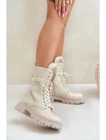 Lakované Zateplené Botky Worker S Ozdobou Béžové model 21679669 - Boto Lakované Zateplené Botky Worker S Ozdobou Béžové model 21679669 - Boto