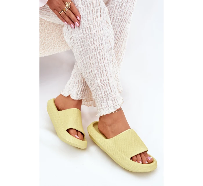 Dámské Lehké Pěnové Pantofle Na Tlusté Podešvi Limetkové Querceria