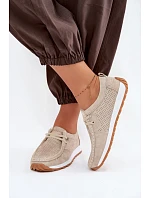 Dámské polobotky z přírodního semiše béžové model 22091763 - EVENTO
