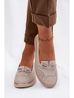 Kožené perforované polobotky na platformě model 22101339 Béžové - S.Barski Kožené perforované polobotky na platformě model 22101339 Béžové - S.Barski