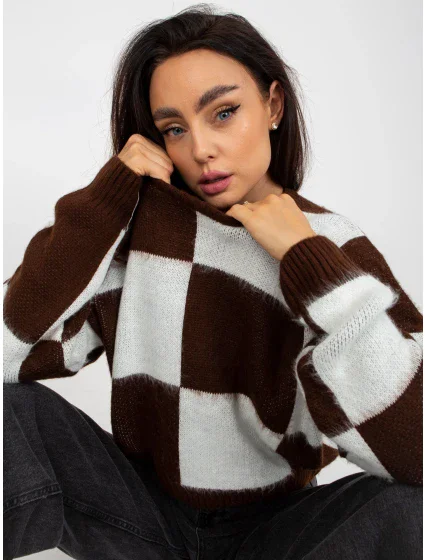 Sweter EM SW  biało brązowy model 21127109 - FPrice