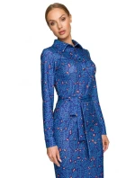 M706 Šaty s rukávy, límcem a potiskem - model 1