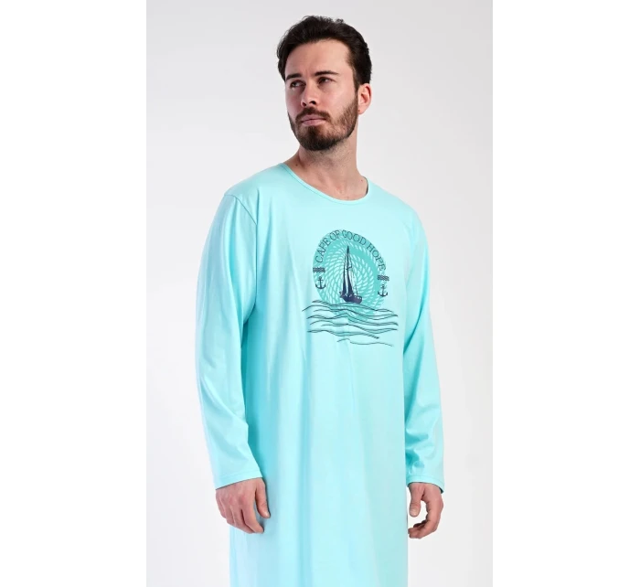 Pánská noční košile s dlouhým rukávem model 21822084 - Vienetta Pánská noční košile s dlouhým rukávem model 21822084 - Vienetta