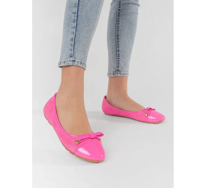 Praktické dámské růžové  baleríny bez podpatku